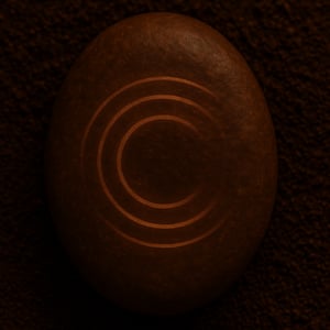 Engraved rhythmic line stone in soft light, symbolising a quiet, living movement within form.