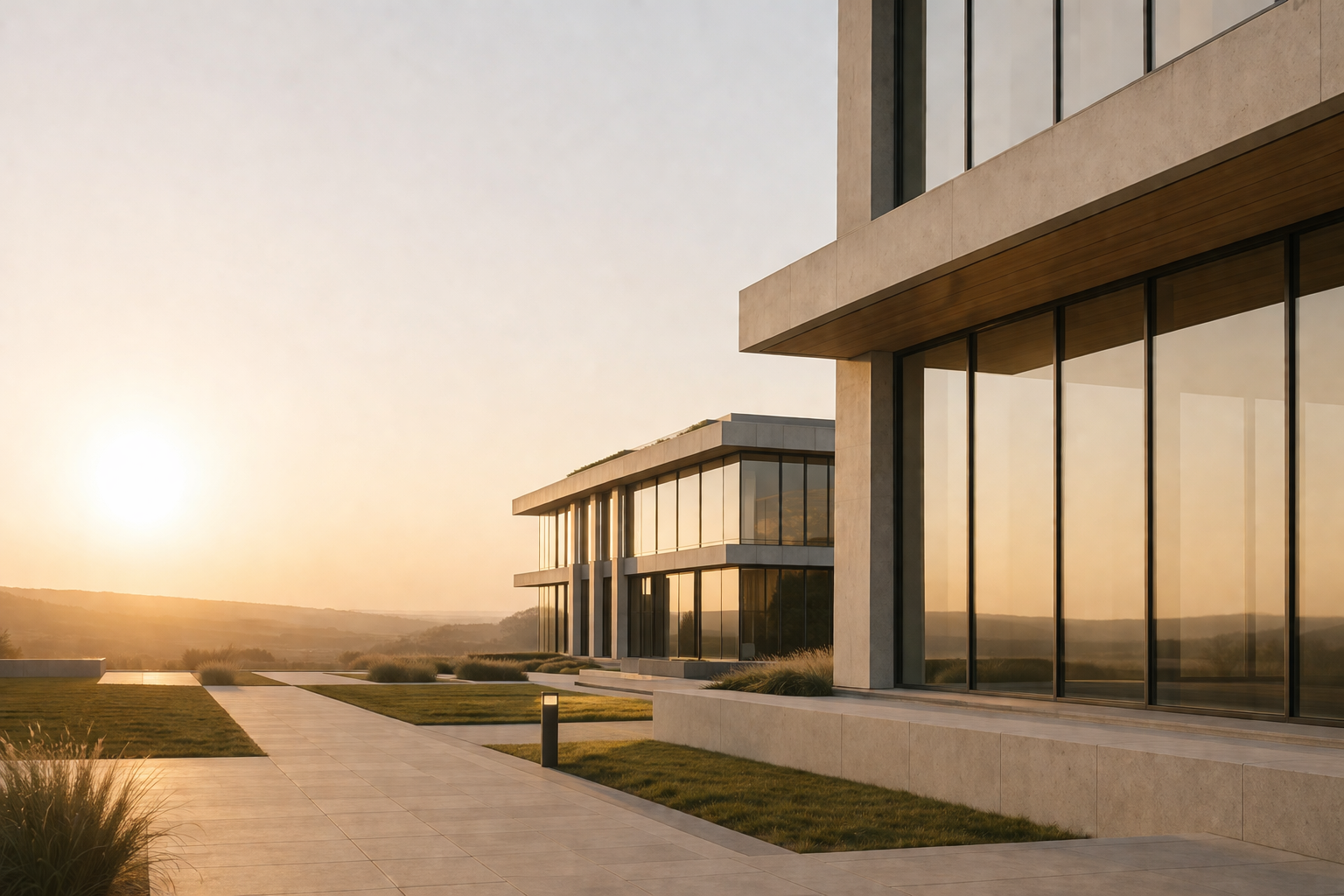 Modern commercial building designed for energy efficiency and Section J compliance