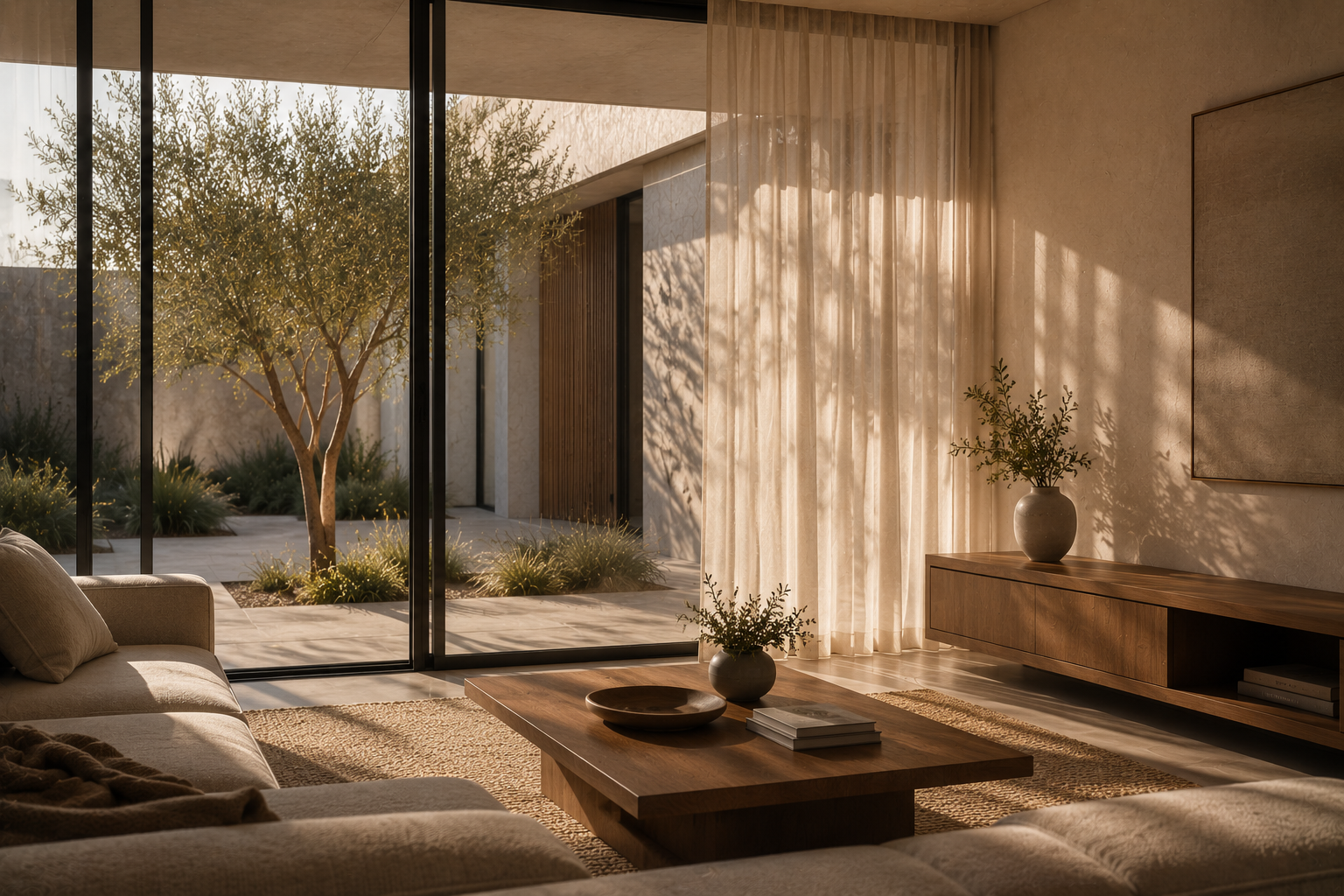 Serene modern home at golden hour 17